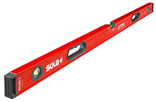 Sola 1219401 Wasserwaage Aluminium BIG RED3, 120cm mit 2 Handgriffen, Rot, 1200 mm von Sola
