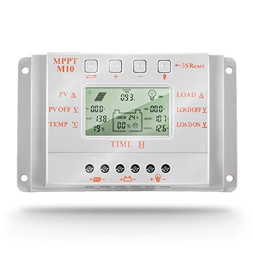 SolaMr 10A Solarladeregler 12V/24V Automatische Erkennung der Spannung Solarpanel-Intelligenzregler mit LCD Display - M10 von SolaMr