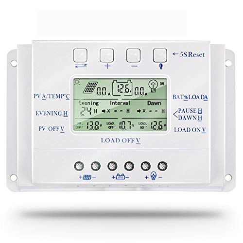 SolaMr 20A Solarladeregler 12V/24V Automatische Erkennung der Spannung Solarpanel-Intelligenzregler mit LCD Display - T20 von SolaMr