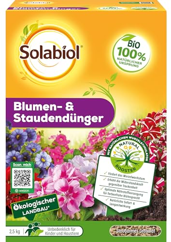 Solabiol Blumen- & Staudendünger, Spezialdünger mit Sofort- und Langzeitwirkung für alle Arten von Blumen, Stauden und Blütensträuchern, 2,5 kg von Solabiol