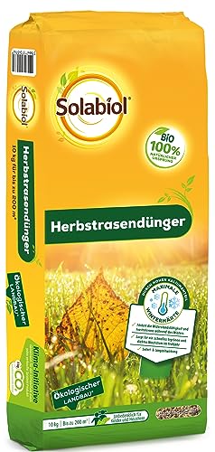 Solabiol Bio Herbstrasendünger, Spezial-Rasendünger mit extra Kalium und Langzeitwirkung für maximale Winterhärte, 10 kg für 200 m² von Solabiol