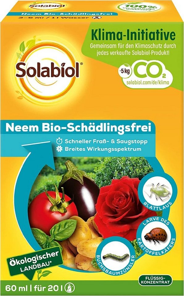 Solabiol Insektenvernichtungsmittel Solabiol Schädlingsfrei Neem Bio 60ml auch für den ökologischen Landba von Solabiol