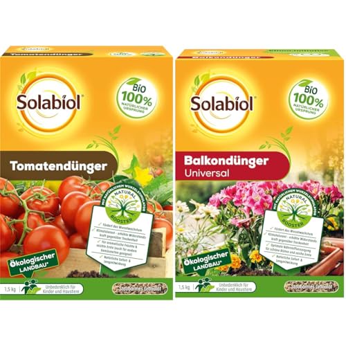 Solabiol Tomatendünger mit Wurzelstimulator und natürlicher Sofort- und Langzeitwirkung & Bio Balkondünger Universal von Solabiol