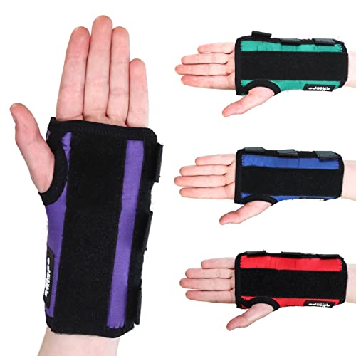 SOLACE BRACING Handgelenkbandage für Kinder, 4 lustige Farben, Verletzungen und mehr, Violett – groß – rechte Hand von Solace Bracing