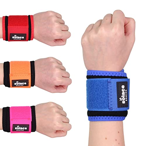 SOLACE BRACING Stabilising+ Handgelenkbandage (4 Farben), hergestellt in Großbritannien und NHS-geprüft, atmungsaktiv, ideal für das Fitnessstudio, Sport, Schwarz,Blau von Solace Bracing