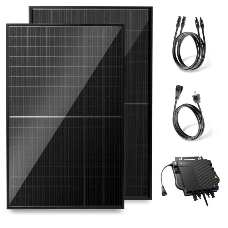 Solakon Balkonkraftwerk 1000W 800W Solaranlage Steckerfertig Komplettset 800W Kabellänge 10m von Solakon