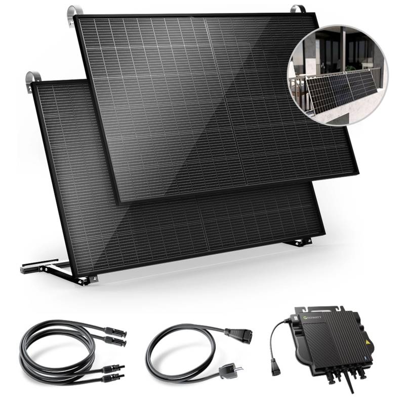 Solakon Balkonkraftwerk 1000W Solaranlage mit Balkonhalterung Steckerfertig Komplettset Photovoltaik 800W Kabellänge 5m Solakon Balkonkraftwerk 1000W Solaranlage mit Balkonhalterung Steckerfertig Komplettset Photovoltaik 800W Kabellänge 5m von Solakon