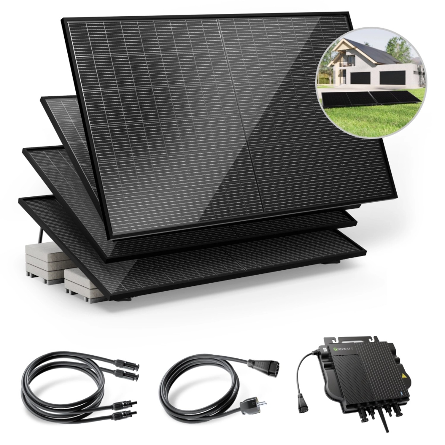 Solakon Balkonkraftwerk 2000W 800W Solaranlage mit Gartenhalterung Steckerfertig Komplettset 800W Kabellänge 10m Solakon Balkonkraftwerk 2000W 800W Solaranlage mit Gartenhalterung Steckerfertig Komplettset 800W Kabellänge 10m von Solakon