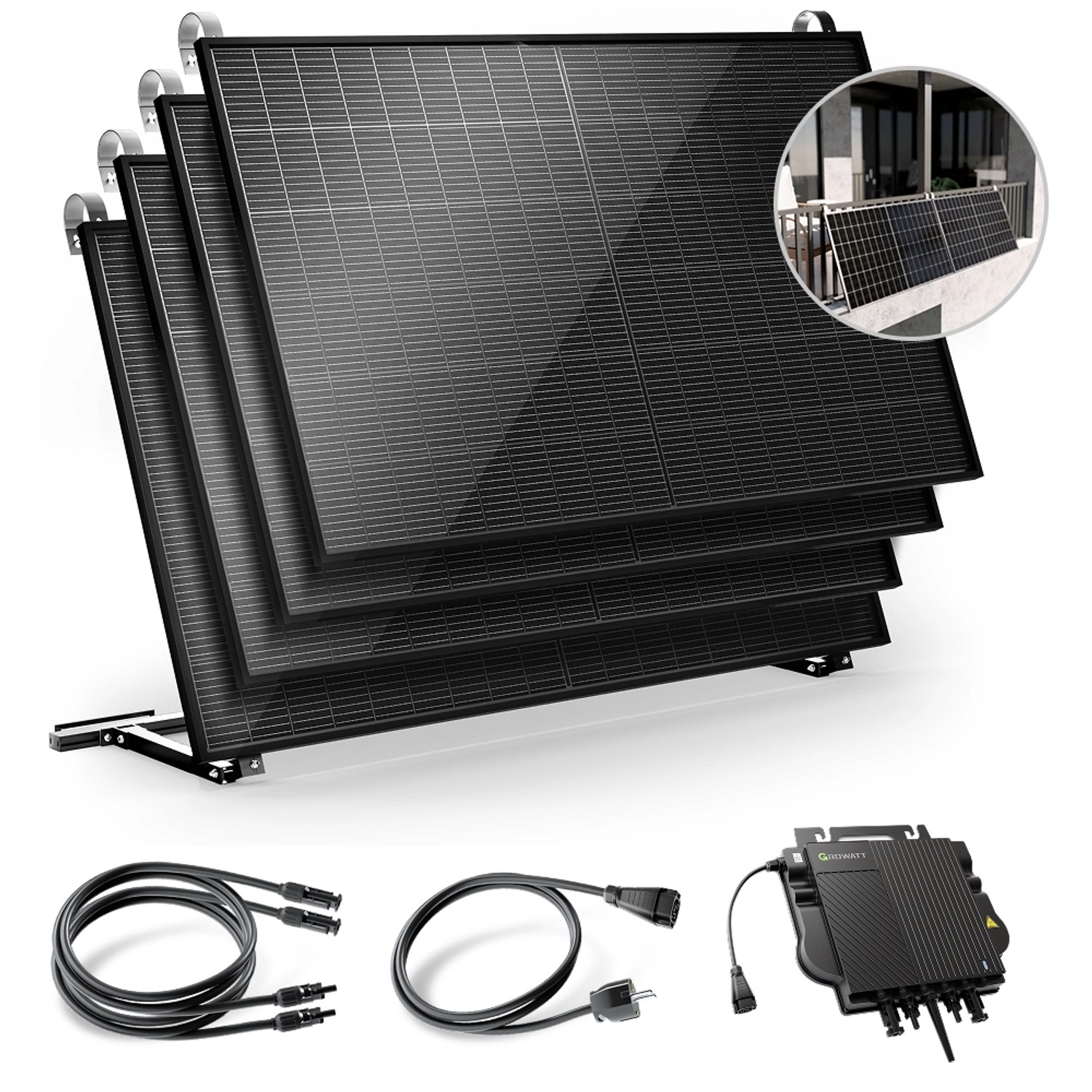 Solakon Balkonkraftwerk 2000W Solaranlage mit Balkonhalterung Steckerfertig Komplettset Photovoltaik 800W Kabellänge 5m Solakon Balkonkraftwerk 2000W Solaranlage mit Balkonhalterung Steckerfertig Komplettset Photovoltaik 800W Kabellänge 5m von Solakon