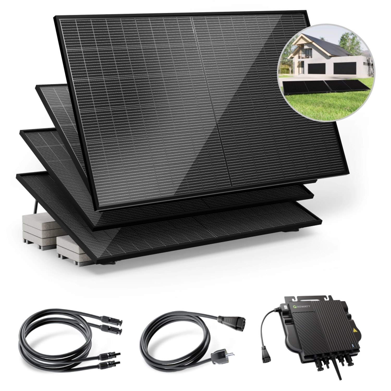 Solakon Balkonkraftwerk 2000W Solaranlage mit Gartenhalterung Steckerfertig Komplettset Photovoltaik 800W Kabellänge 10m Solakon Balkonkraftwerk 2000W Solaranlage mit Gartenhalterung Steckerfertig Komplettset Photovoltaik 800W Kabellänge 10m von Solakon