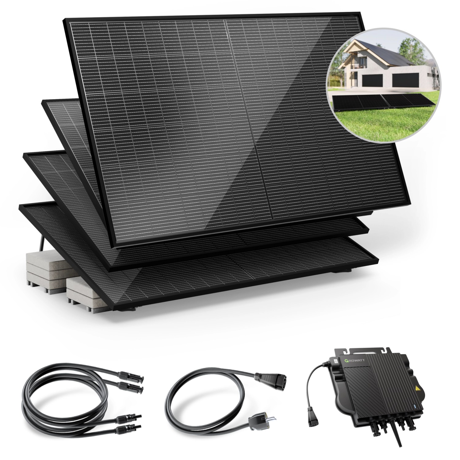 Solakon Balkonkraftwerk 2000W Solaranlage mit Gartenhalterung Steckerfertig Komplettset Photovoltaik 800W Kabellänge 5m Solakon Balkonkraftwerk 2000W Solaranlage mit Gartenhalterung Steckerfertig Komplettset Photovoltaik 800W Kabellänge 5m von Solakon