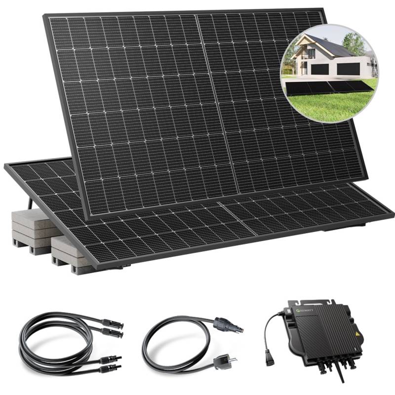 Solakon Balkonkraftwerk 900W Solaranlage mit Gartenhalterung Steckerfertig Komplettset Photovoltaik 800W Kabellänge 5m Solakon Balkonkraftwerk 900W Solaranlage mit Gartenhalterung Steckerfertig Komplettset Photovoltaik 800W Kabellänge 5m von Solakon