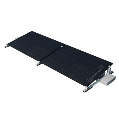 Halterung Flachdach für 2 Solarmodule | Solamount | Befestigung ohne Bohren (Silber) von Solamount