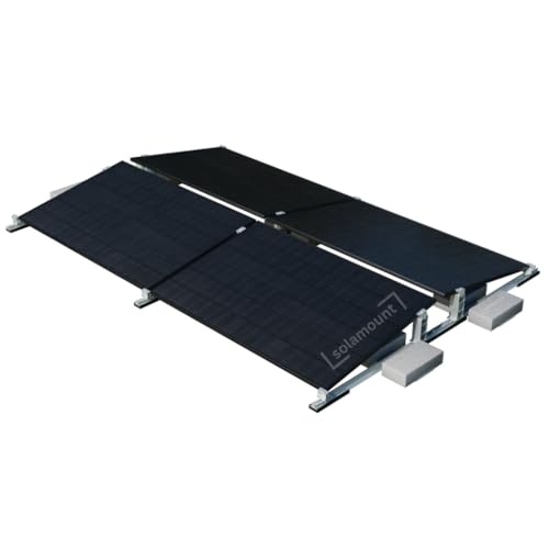 Halterung Flachdach für 4 Solarmodule in Silber oder Schwarz | Solamount | ohne Bohren fixierbar (silber) von Solamount