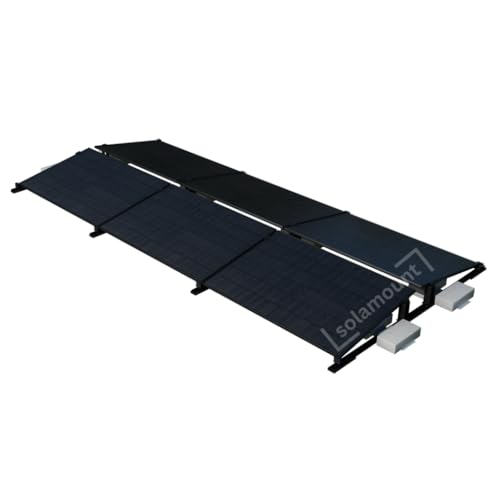 Halterung Flachdach für 6 Solarmodule | Solamount | Befestigung ohne Bohren (Schwarz) von Solamount