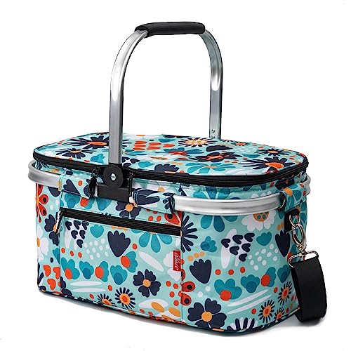 Solance - Faltbarer wasserdichter großer Picknick-, Einkaufs- oder Kühltasche mit Gurt – 25L von Solance