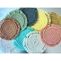 Makramee Untersetzer | Bunte Boho Wohnkultur Handgemachte Geschenke von SolanicaMacrame