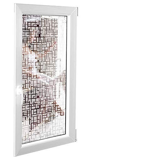 Solar Screen 5,91€/m² Milchglasfolie Designfolie Sichtschutzfolie Decorum 152cm Breite Laufmeterware Fensterfolie Selbstklebend Folie Dekofolie Streifen Quadrate Muster Milchglas von Solar Screen