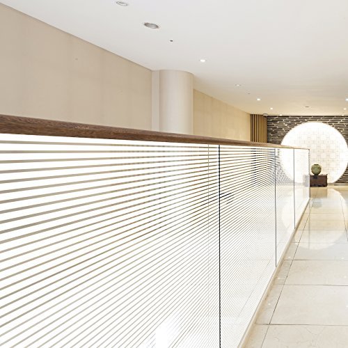 Solar Screen 5,91€/m² Milchglasfolie Designfolie Sichtschutzfolie LINEA-18 152cm Breite Laufmeterware Fensterfolie Selbstklebend Folie Dekofolie Streifen Linien Muster Milchglas von Solar Screen