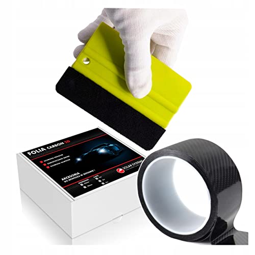 Solar Systems Auto Einstiegsleisten Kantenschutz Carbon 5D Folie Klebeband + Rakel - Selbstklebend Lackschutzfolie Carbonfolie Auto Tuning - Schwarz 5cmx9m von Solar Systems