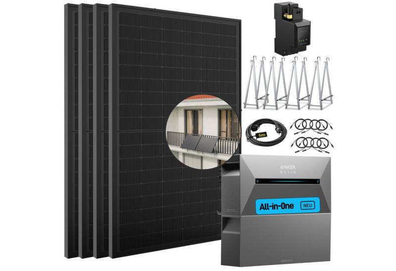 SolarMars Balkonkraftwerk mit Speicher 2000w( 500*4)  mit Anker Solix Solarbank 2 E1600 Pro, 0% MwSt von SolarMars