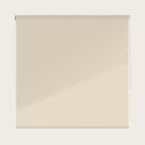 Solardecor aufrollbare Abdunkelungsrollo undurchsichtig, Stoff, Beige, 140 x 190 x 10 cm von Solardecor