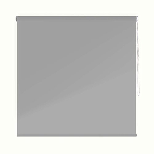 Solardecor aufrollbare Abdunkelungsrollo undurchsichtig, Stoff, Grau, 140 x 190 x 10 cm von Solardecor