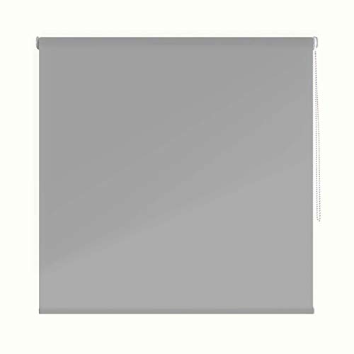 solardecor aufrollbare Abdunkelungsrollo undurchsichtig, Stoff, Grau, 120 x 190 x 10 cm von Solardecor