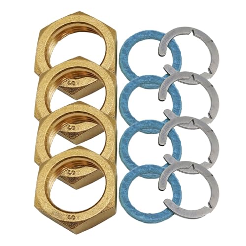 4er-Set 1 1/4 Zoll Überwurfmutter DN25 Edelstahlwellrohre + Segmentring + Einlegering bis 260°C von Solardirekt24