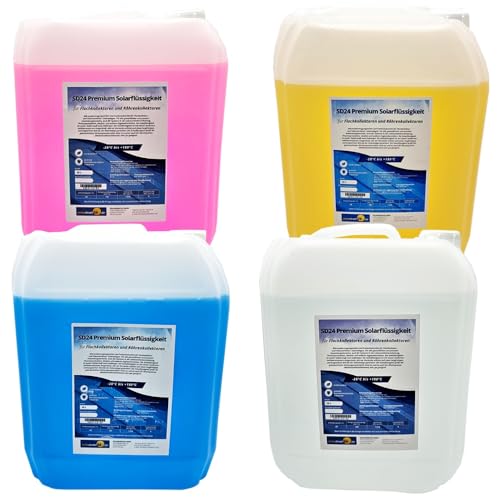 Solarflüssigkeit für Flach- Röhrenkollektoren Fertiggemisch -28°C - 10 Liter Farbe Gelb von Solardirekt24