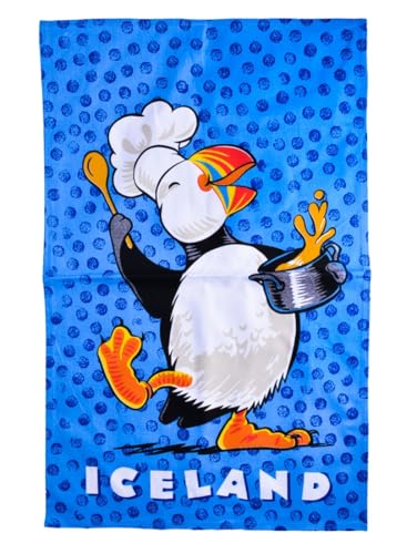 Sólarfilma Geschirrtuch - Papageientaucher Koch Küchenchef - Iceland - Island von Sólarfilma