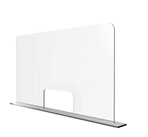 Solarplexius Spuckschutz mit Durchreiche Hustenschutz Niesschutz Virenschutz Thekenaufsatz Tischaufsatz Tresenaufsatz Antibakteriell Transparent Acrylglas (16cm | 70 x 50 cm) von Solarplexius