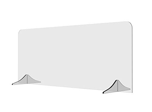 Solarplexius Trennwand Hustenschutz Niesschutz Virenschutz für Schreibtisch und Büro Thekenaufsatz Tischaufsatz Tresenaufsatz Antibakteriell Transparent Acrylglas (150 x 60 cm) von Solarplexius