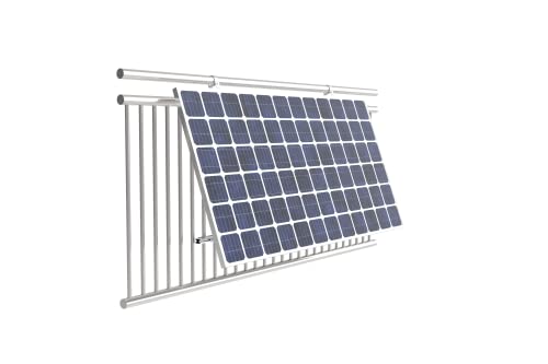 Solarsys® - Balkonkraftwerk Balkonhalterung TÜV-Zertifika Verstellbar 0°-30° Solarmodul Halterung Alu, Halterung zum Befestigen von PV Photovoltaik Solarmodul Solarpanel am Balkongeländer von Solarsys