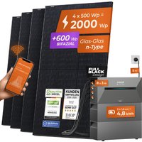 SOLARWAY Balkonkraftwerk 2000 Watt | Anker Solix PRO+EB 4,8 kWh Sepicher| Bifazial inkl. App & WiFi von Solarway GmbH