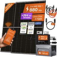 SOLARWAY Balkonkraftwerk 880 Watt | Anker Solix PRO 1,6 kWh | Bifazial inkl. App & WiFi | Komplett von Solarway GmbH