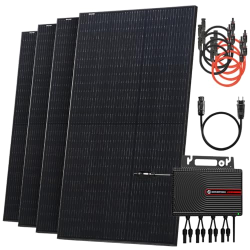 Solarway® Balkonkraftwerk 2000W komplett Steckdose - neuester 2000W Wechselrichter - Solaranlage Komplettset - 500W Solarmodule & Envertech & Zubehör von Solarway
