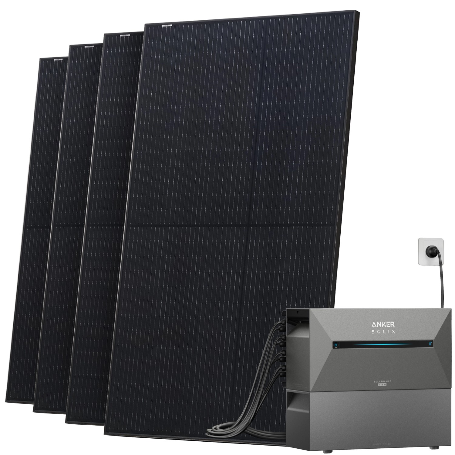 Solarway All In One Balkonkraftwerk 2000W mit Anker Solix 2 PRO Speicher Steckdose 3,2 kWh Komplettset 500W Solarmodule Ziegeldach Halterung Solarway All In One Balkonkraftwerk 2000W mit Anker Solix 2 PRO Speicher Steckdose 3,2 kWh Komplettset 500W Solarmodule Ziegeldach Halterung von Solarway