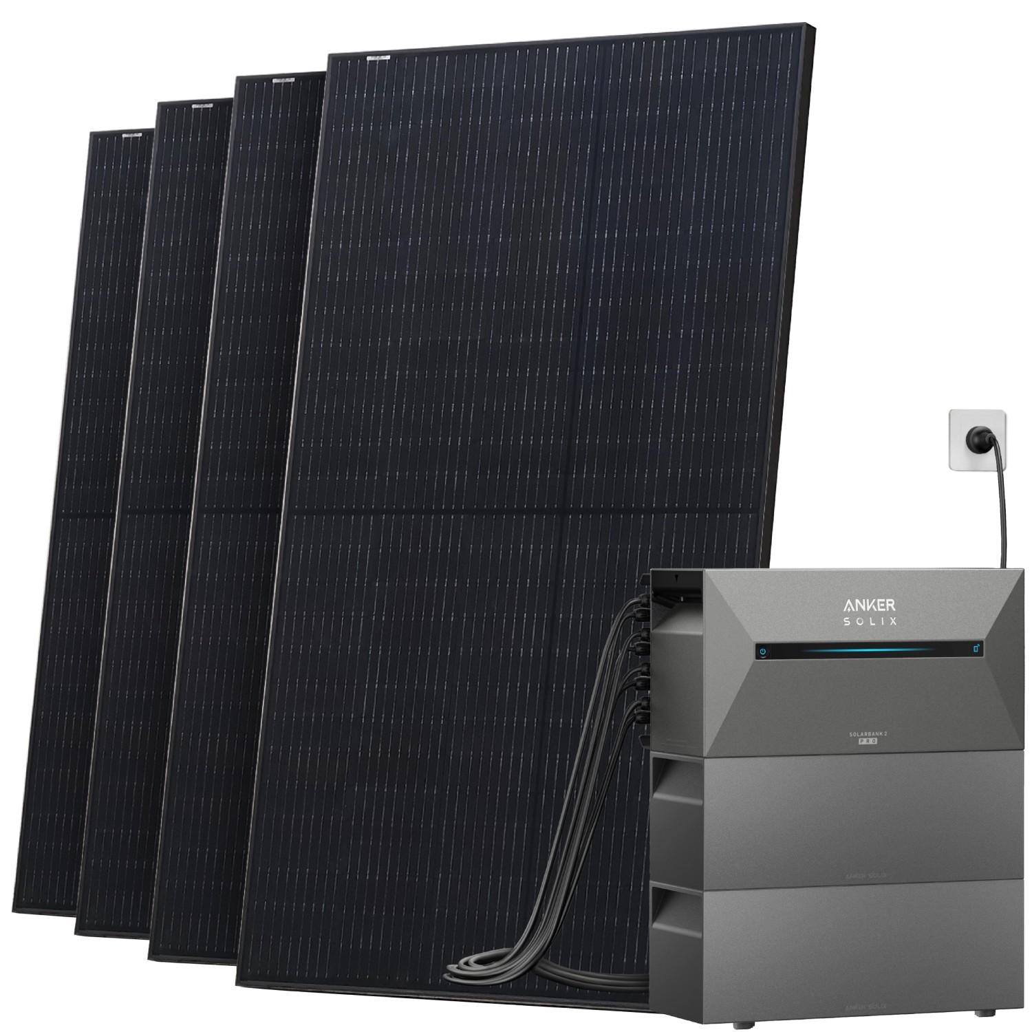 Solarway All In One Balkonkraftwerk 2000W mit Anker Solix 2 PRO Speicher Steckdose 4,8 kWh Komplettset 500W Solarmodule Ziegeldach Halterung Solarway All In One Balkonkraftwerk 2000W mit Anker Solix 2 PRO Speicher Steckdose 4,8 kWh Komplettset 500W Solarmodule Ziegeldach Halterung von Solarway
