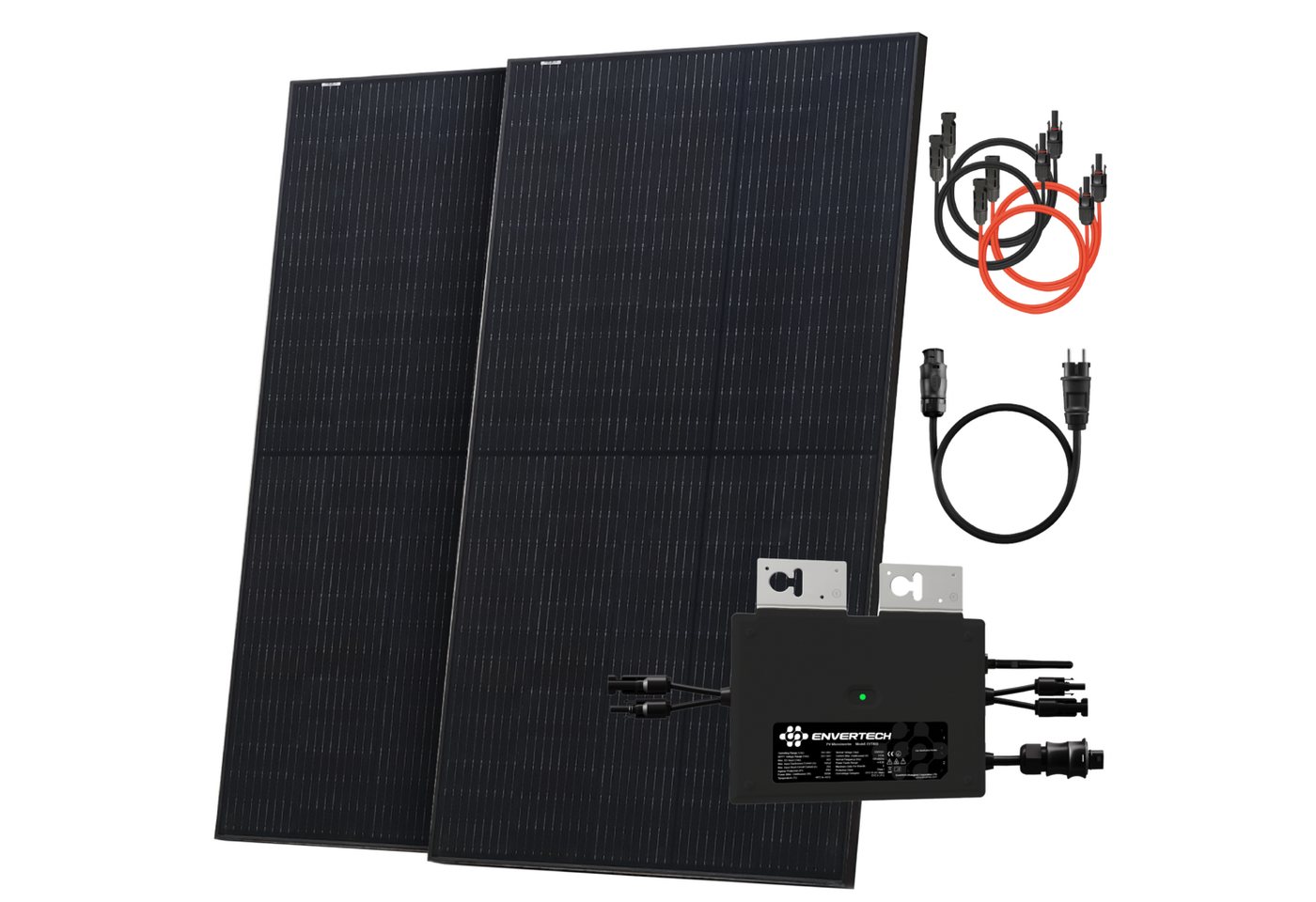 Solarway Balkonkraftwerk 1000W Komplettset Solaranlage Steckdose, 1000,00 W, Monokristallin, (Solaranlage Komplettset Premium - Solarmodule, neuester Envertech 800 Watt), IP67 Plug&Play Jahrelange Garantie von Solarway