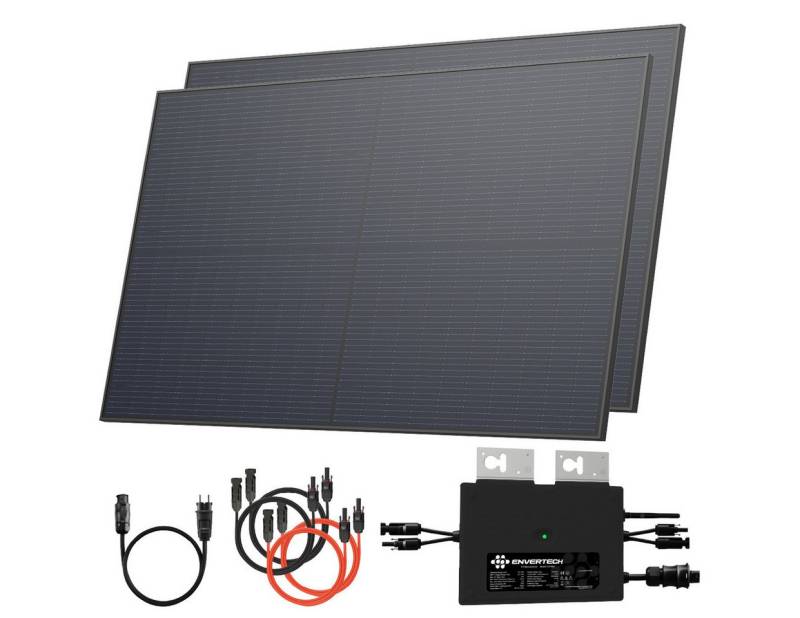 Solarway Balkonkraftwerk 1000W Komplettset Solaranlage Steckdose, 1000,00 W, Monokristallin, (Solaranlage Komplettset Premium - Solarmodule, neuester Envertech 1000 Watt Wechselrichter), IP67 Plug&Play von Solarway