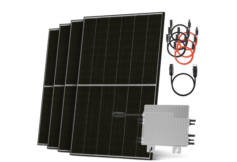 Solarway Balkonkraftwerk 1760 Wp / 1600 Watt Komplettset Solaranlage Steckdose / Bifazial, Monokristallin, Solaranlage Komplettset - 440W Solarmodule & Deye & Zubehör von Solarway