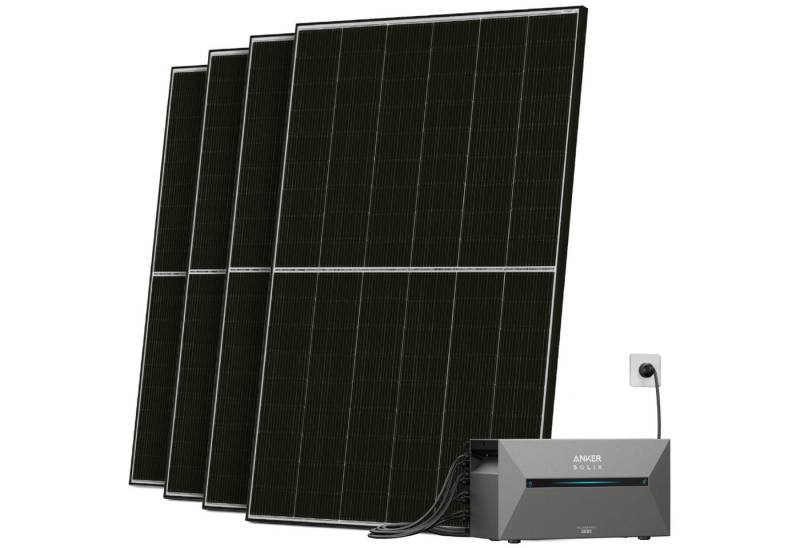 Solarway Balkonkraftwerk 1760 Wp / 800 Watt All in One mit 1,6 kWh Anker 2 Pro Speicher, Monokristallin, (440W Solarmodule & Anker Speicher & Zubehör), Komplettset Solaranlage Steckdose / Bifazial von Solarway