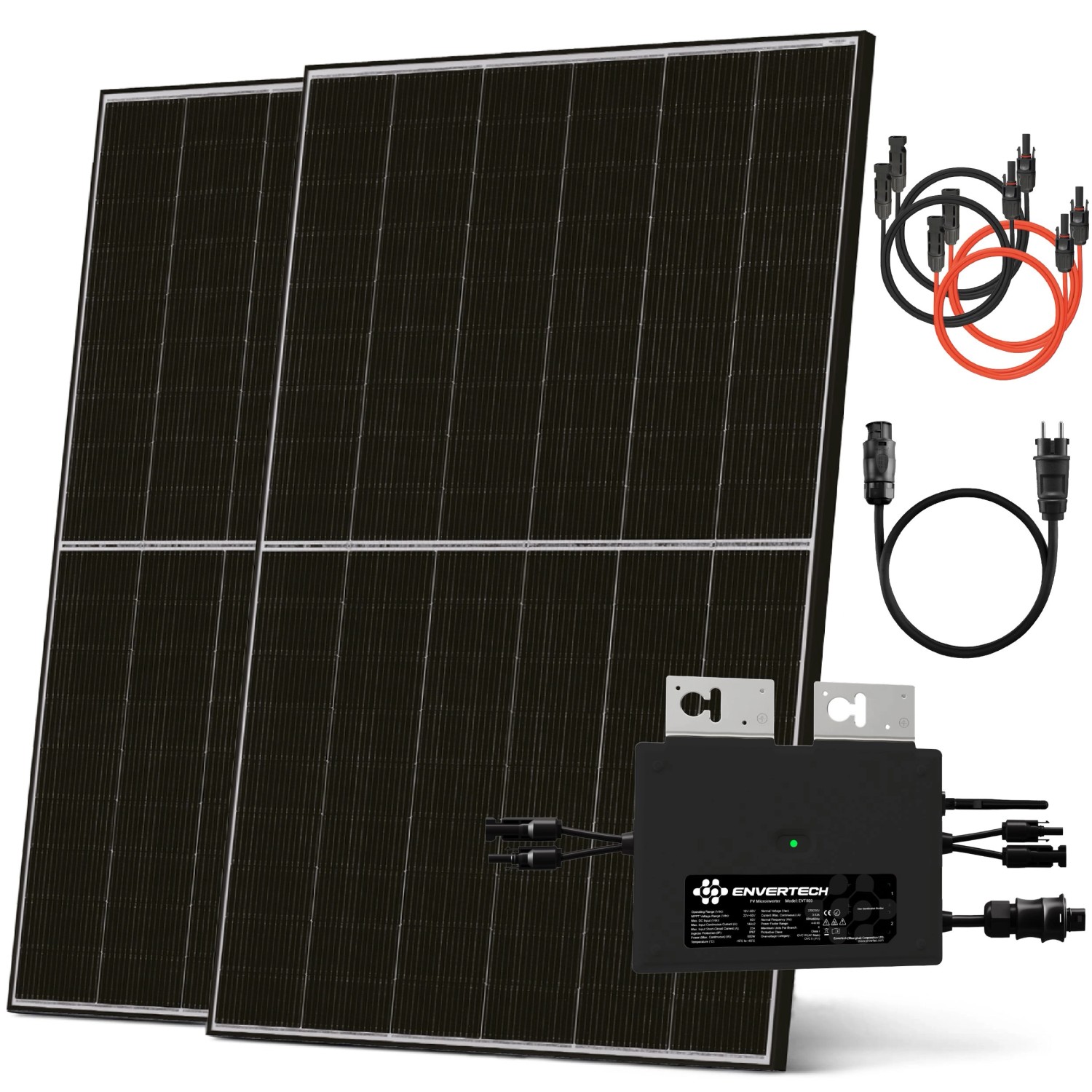 Solarway Balkonkraftwerk 800W mit Envertech Wechselrichter Steckdose Komplettset 2x 440W Solarmodule Solaranlage Ziegeldach Halterung Solarway Balkonkraftwerk 800W mit Envertech Wechselrichter Steckdose Komplettset 2x 440W Solarmodule Solaranlage Ziegeldach Halterung von Solarway