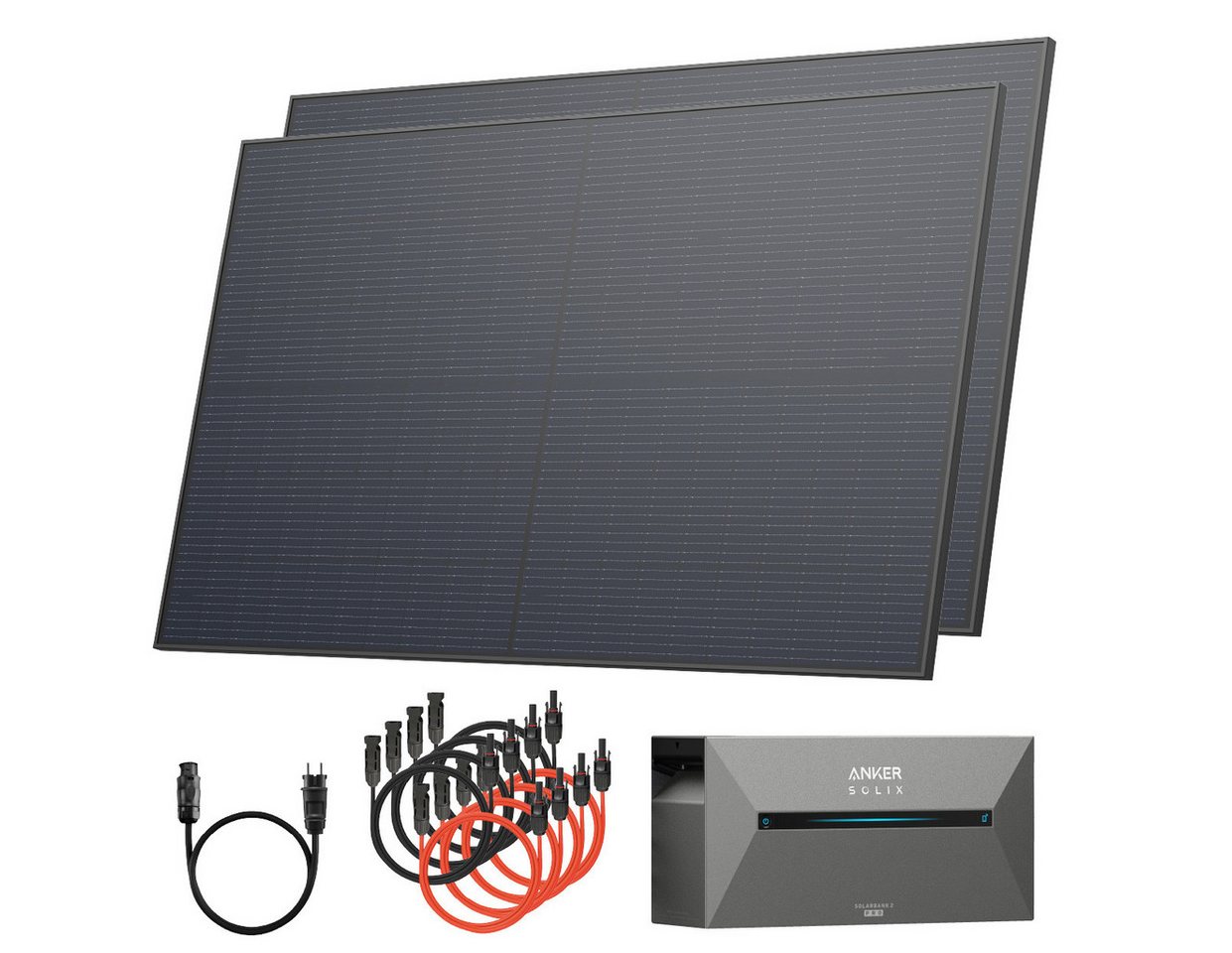 Solarway Balkonkraftwerk 880Wp / 800W All in One mit 1,6 kWh Anker 2 Pro Speicher, (JA Solar JAM54D41, 440W bifaziale Solarmodule & Anker Speicher & Zubehör), komplett Steckdose Solaranlage Komplettset von Solarway