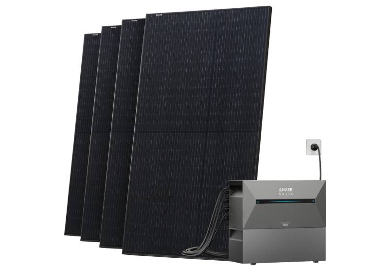 Solarway Balkonkraftwerk mit Speicher All in One 2000 Wp / 800 Watt 3,2 kWh Anker Solix 2 Pro, Monokristallin von Solarway