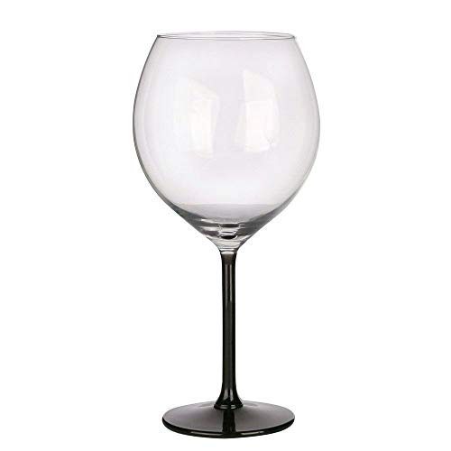 4 Stück schwarzer Schaft XXL Weingläser, Weinkelche Elisabeth, 700 ml, ideal als Geschenk von Solavia