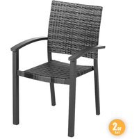 Geflecht-Stapelstuhl "Genua", Grau-Anthrazit 2er Set von Solax Sunshine