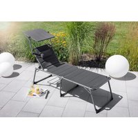 Solax-Sunshine XXL-Komfort-Sonnenliege inkl. Kissen gepolstert aus Aluminium - Schwarz von Solax-Sunshine