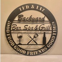 Metall Garten Schild/Benutzerdefiniertes Spa Hinterhof Grill Wand Terrasse von SoldarMetals